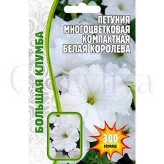 Петуния мн цв Белая Королева компакт 300 шт РЕДКИЕ СЕМЕНА