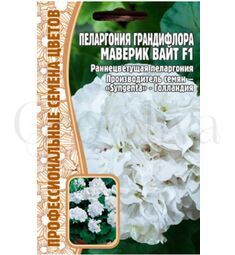 Пеларгония грандифлора  Маверик Вайт F1 3 шт РЕДКИЕ СЕМЕНА