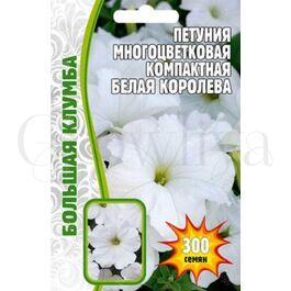 Петуния мн цв Белая Королева компакт 300 шт РЕДКИЕ СЕМЕНА