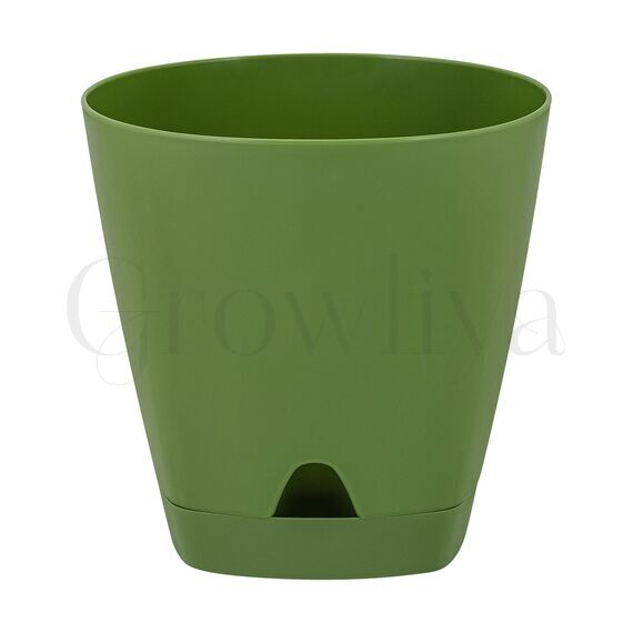 Горшок Амстердам D110 мм с подст. Оливковый 0,65 л