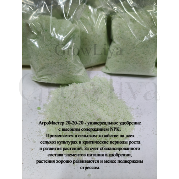 АгроМастер Комплексное Удобрение 20:20:20 100 г (фасовка)